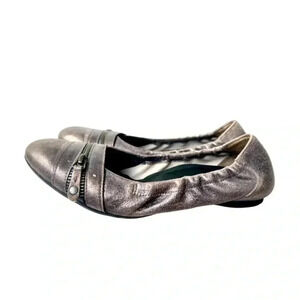 Paul Green Munchen Ballet Flats Shoes Steel Gray Metallic